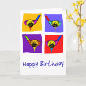 メンズゴルフをするバースデー・カード カード (黄色い花)