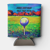 メンズゴルフカスタム誕生日はゴルフ旅行を好む 缶クーラー (正面)