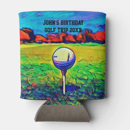 メンズゴルフカスタム誕生日はゴルフ旅行を好む 缶クーラー (裏面)