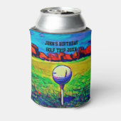 メンズゴルフカスタム誕生日はゴルフ旅行を好む 缶クーラー (缶裏面)