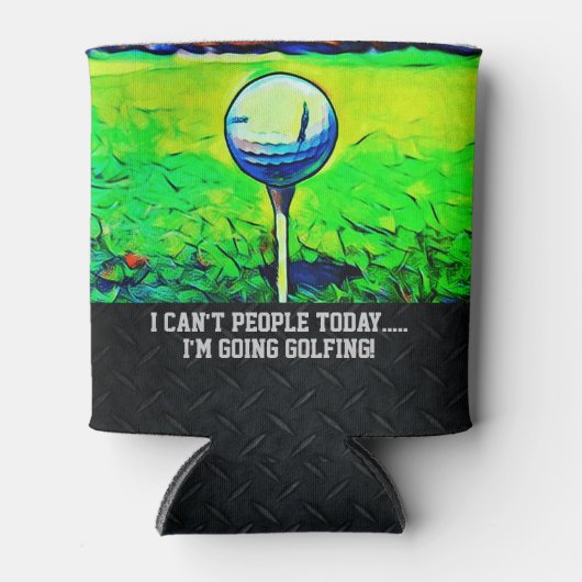 メンズゴルフカスタム誕生日はゴルフ旅行を好む 缶クーラー (正面)