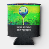 メンズゴルフカスタム誕生日はゴルフ旅行を好む 缶クーラー (正面)