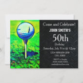 メンズゴルフカスタム誕生日スポーツ父 招待状 (正面)