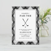 メンズゴルフバースデーパーティー名門私立校風のブアーガイルラック 招待状 (スタンド正面)