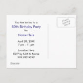 メンズゴルフブルー招待状 インビテーションポストカード (裏面)