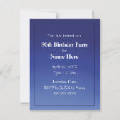 メンズゴルフブルー招待状 招待状 (裏面)