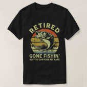 メンズゴ退職したン魚釣りシャツ退職バスダ Tシャツ (デザイン正面)