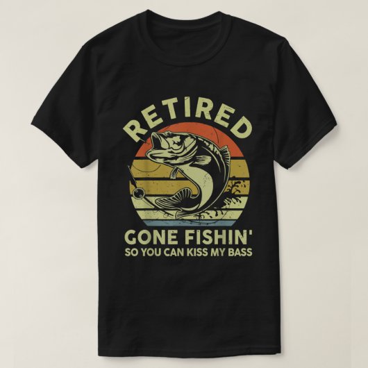 メンズゴ退職したン魚釣りシャツ退職バスダ Tシャツ (デザイン正面)