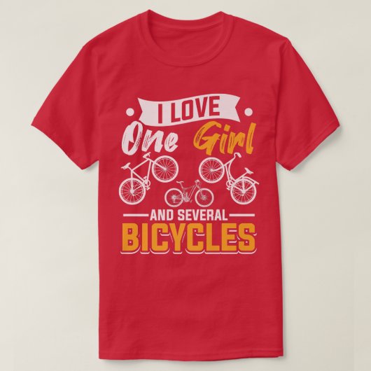 メンズサイクリストは女の子と自転車を愛しているM Tシャツ (デザイン正面)