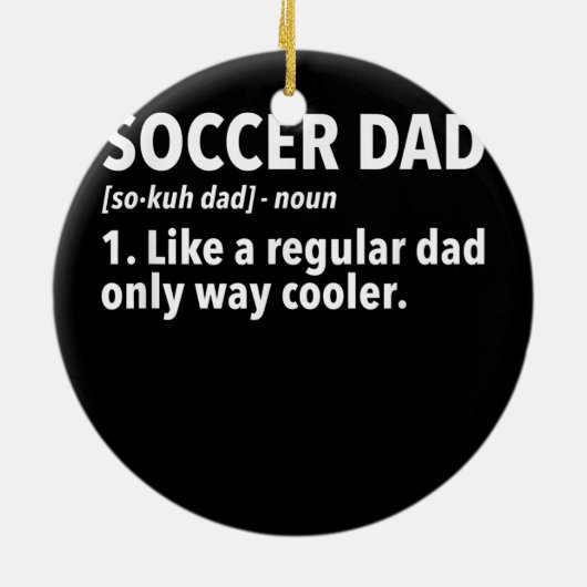 メンズサッカー父親サッカーパパ定義 セラミックオーナメント (裏面)