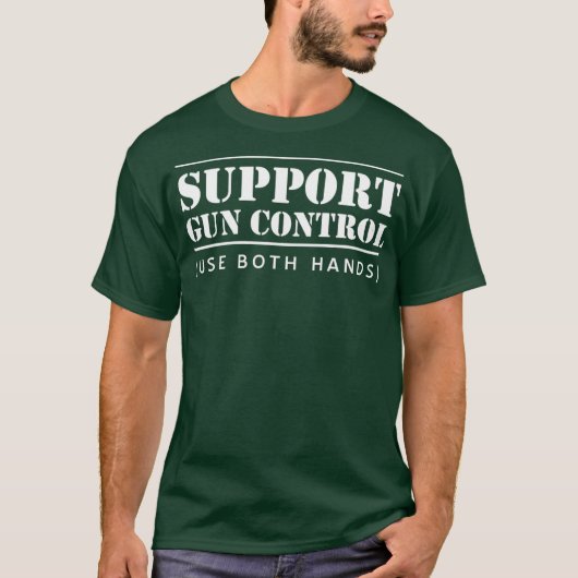 メンズサポートコントロールは両手を使用 Tシャツ (正面)