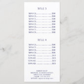 メンズサロンシンプルネイビーとホワイトプライスサービスメニュー プログラム (裏面)