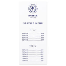 メンズサロンシンプルネイビーとホワイトプライスサービスメニュー