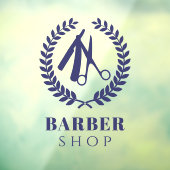 メンズサロン シンプルロゴ カスタム名 現代的なネイビー ウィンドウサイン (シート3)