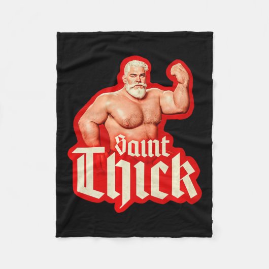 メンズサンシッククリスマスビーフィサンタ フリースブランケット (正面)