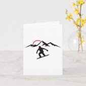 メンズサンセットスノーボード カード (黄色い花)