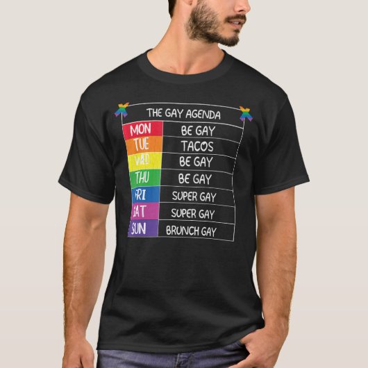 メンズザゲイアジェンダLgbtqプライド月サポーターG Tシャツ (正面)
