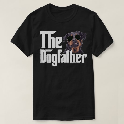 メンズザドッグファーザーロットワイラーおもしろい犬オーナードッグ Tシャツ (デザイン正面)