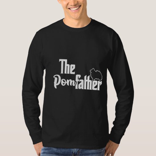 メンズザポムファーザー – PomFather -ポメラニア犬 Tシャツ (正面)