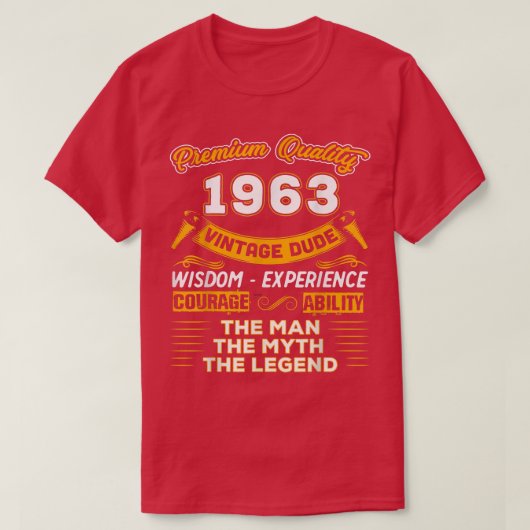 メンズザマン神話の伝説1963 59誕生日ギフトF Tシャツ (デザイン正面)