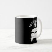 メンズシェフブッチャーBBQその豚肉ビーフおもしろいを吸う コーヒーマグカップ (正面右)