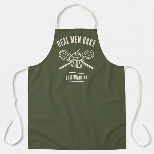 メンズシェフ名前をカスタムする料理ベーキングエプロン エプロン (正面)