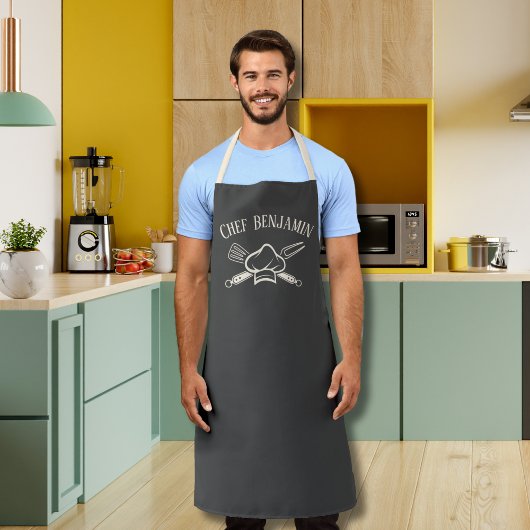 メンズシェフ名前をカスタムする料理BBQエプロン エプロン