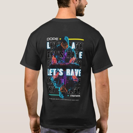 メンズシャツ – Lets rave Tシャツ (裏面)