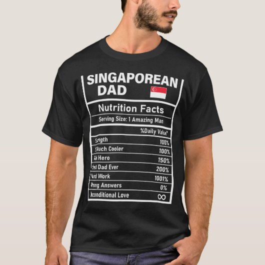 メンズシンガポールパパ栄養事実父の日 Tシャツ (正面)