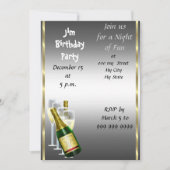 メンズシーバー誕生日パーティーの招待 招待状 (正面)