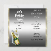 メンズシーバー誕生日パーティーの招待 招待状 (正面)