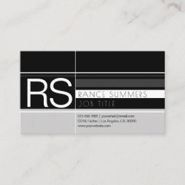 メンズジオメトリックモノグラムグレー&ブラック 名刺