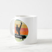 メンズジムティクスオス体操選手サンセットカスタム コーヒーマグカップ (正面左)