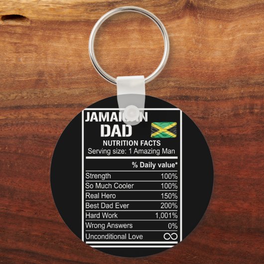 メンズジャマイカパパ栄養ファクトファーザーズデイヒーロー キーホルダー (正面)