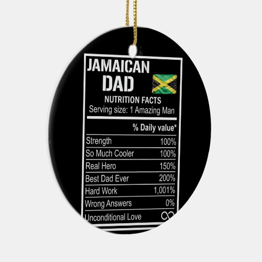 メンズジャマイカパパ栄養ファクトファーザーズデイヒーロー セラミックオーナメント (右)