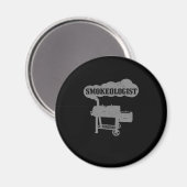 メンズススモーク専門医BBQグリル料理人スモーカーおもしろいB マグネット (正面/裏面)