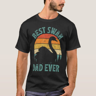 メンズススワン最高のヴィンテージススワンパパエバー父親の日 Tシャツ