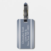 メンズスタイリッシュでパーソナライズなシルエットの荷物のラベル ラゲッジタグ (裏面縦)