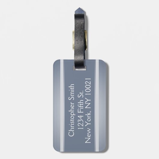 メンズスタイリッシュでパーソナライズなシルエットの荷物のラベル ラゲッジタグ (裏面縦)