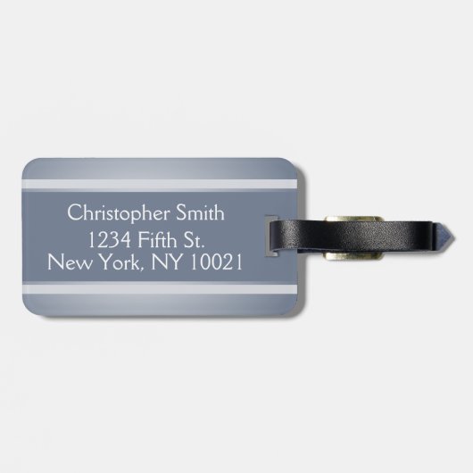 メンズスタイリッシュでパーソナライズなシルエットの荷物のラベル ラゲッジタグ (裏面横)
