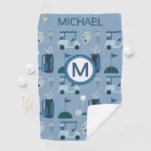 メンズスタイリッシュカスタムモノグラム名 ゴルフタオル (インサイチュ)