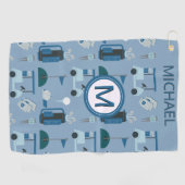 メンズスタイリッシュカスタムモノグラム名 ゴルフタオル (横)