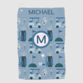 メンズスタイリッシュカスタムモノグラム名 ゴルフタオル (正面)