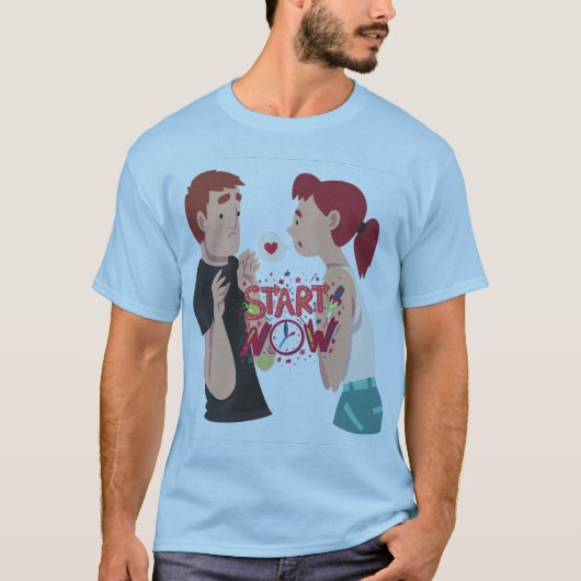 メンズスタイリッシュラブステートメントTシャツ – トレンディーと Tシャツ (正面)