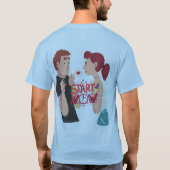 メンズスタイリッシュラブステートメントTシャツ – トレンディーと Tシャツ (裏面)