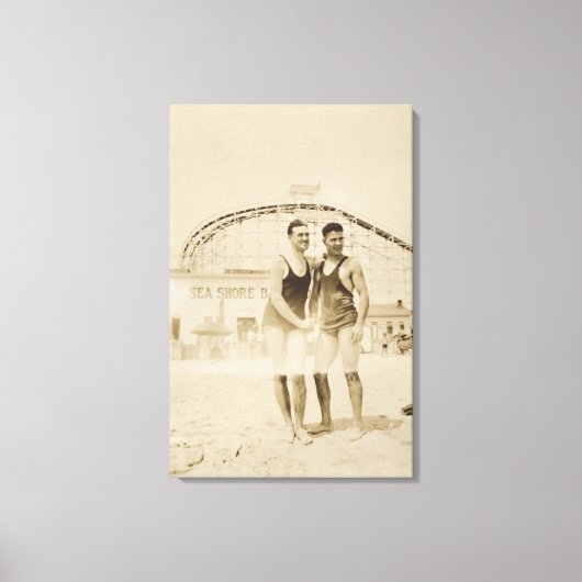 メンズスタンドオンビーチ キャンバスプリント (正面)