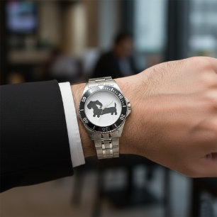 メンズステンレススチールブラックダシュンドウォッチ 腕時計