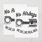 メンズスピードレーシングスポーツカーいいえエアバッグ – 私たちは死ぬL エンクロージャーカード (正面/裏面)