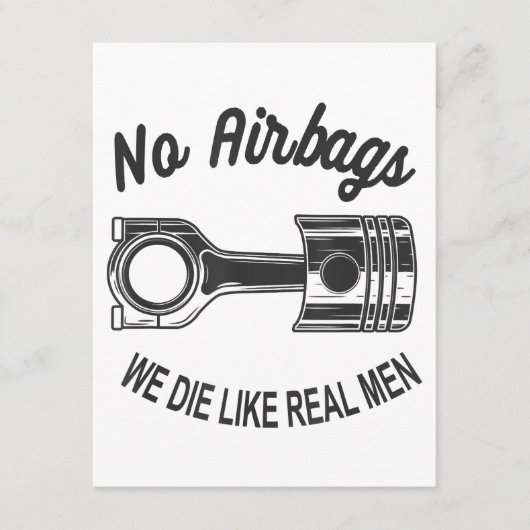 メンズスピードレーシングスポーツカーいいえエアバッグ – 私たちは死ぬL エンクロージャーカード (正面)