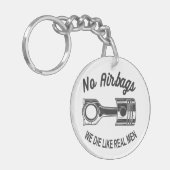 メンズスピードレーシングスポーツカーいいえエアバッグ – 私たちは死ぬL キーホルダー (正面左)